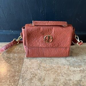 Many Moons Tan Vegan Crossbody Bag with Gold Accents